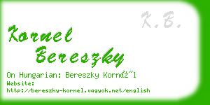 kornel bereszky business card
